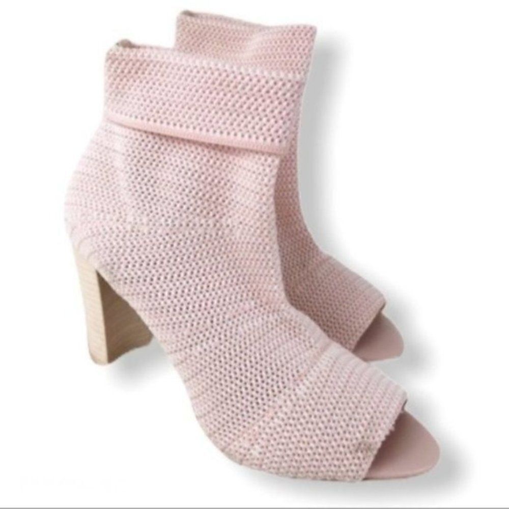 AVEC LES FILLES Mariah Pink Knit Sock Bootie 